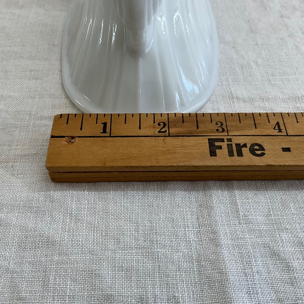 Vintage McKee Milk Glass Double Candlestick Art Deco Scrolled White Taper Holder - Picture 6 of 7
